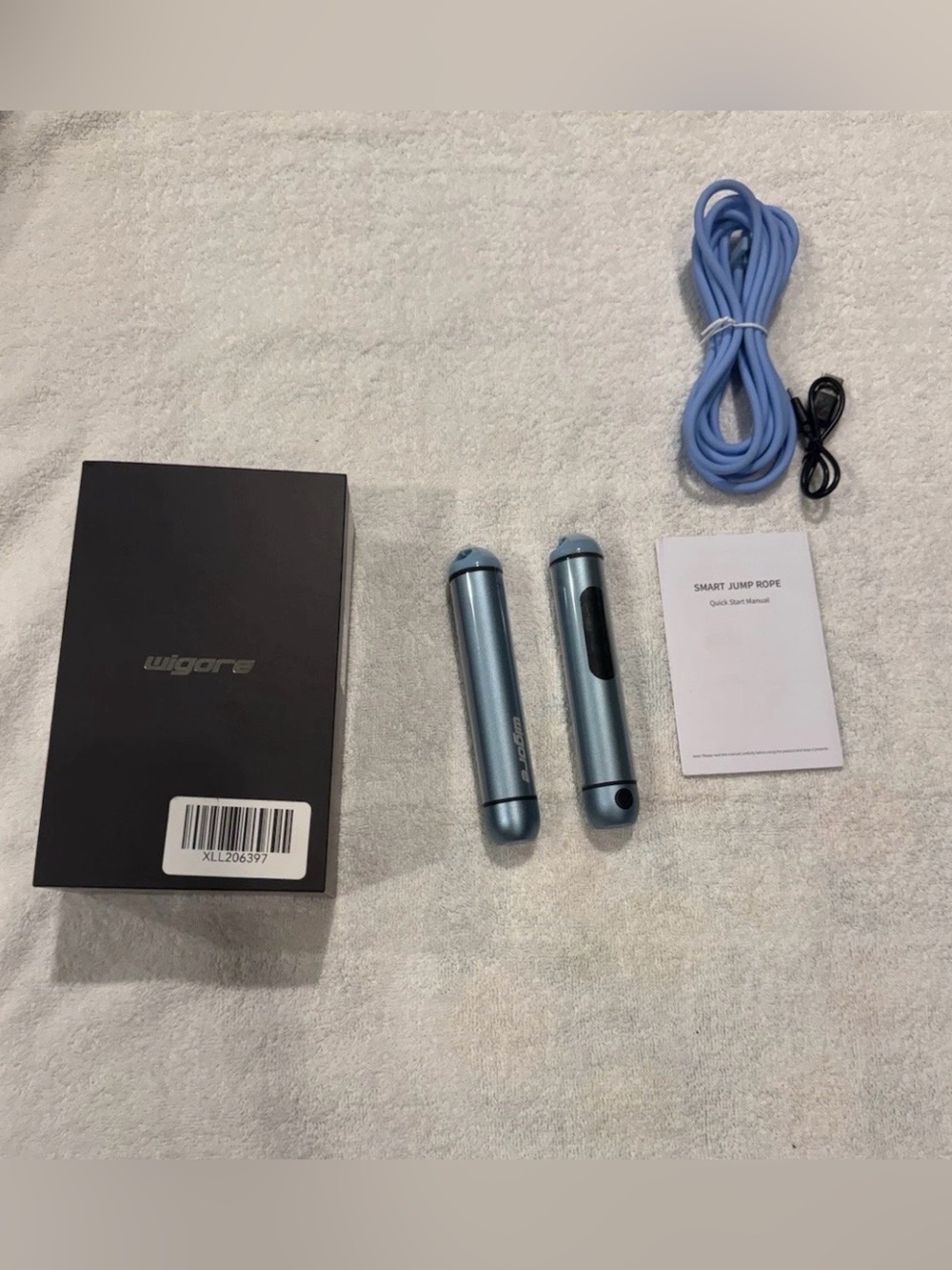 Wigore Smart Jump Rope with Metallic Blue Handles